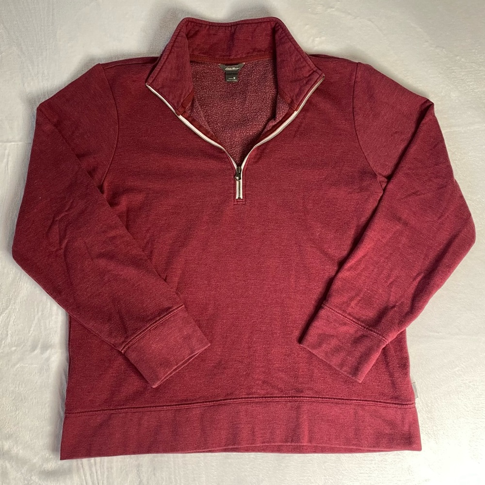 Eddie Bauer red half zip sweatshirt/pullover